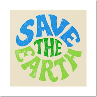 Vintage 1960's Save The Earth Text (Color) Posters and Art